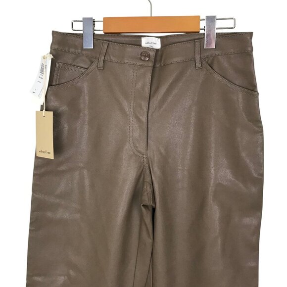 NWT Aritzia Wilfred Free Valerie Shitake Faux Leather Pants Size 6 - Picture 5 of 11